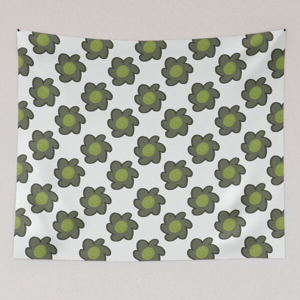 Aperçu de l'œuvre Retro Olive Green Daisy Floral Pattern créée et vendue par CaramelCo.