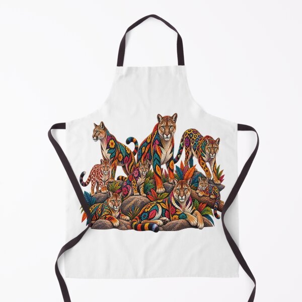 Item preview, Colorful Floral Cougar Family – Vibrant Mountain Lion Wildlife designed and sold by Awarrie.