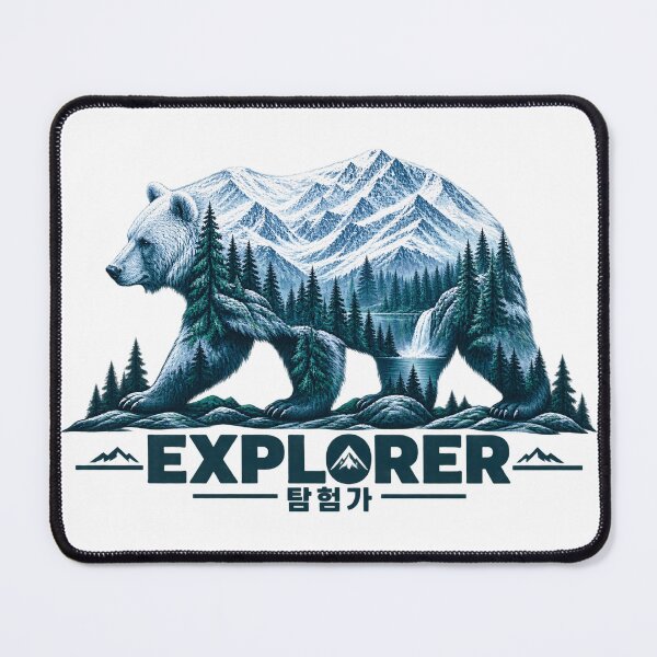 Item preview, Majestic Explorer Bear - Double Exposure Nature & Korean designed and sold by SeoulVibeStudio.