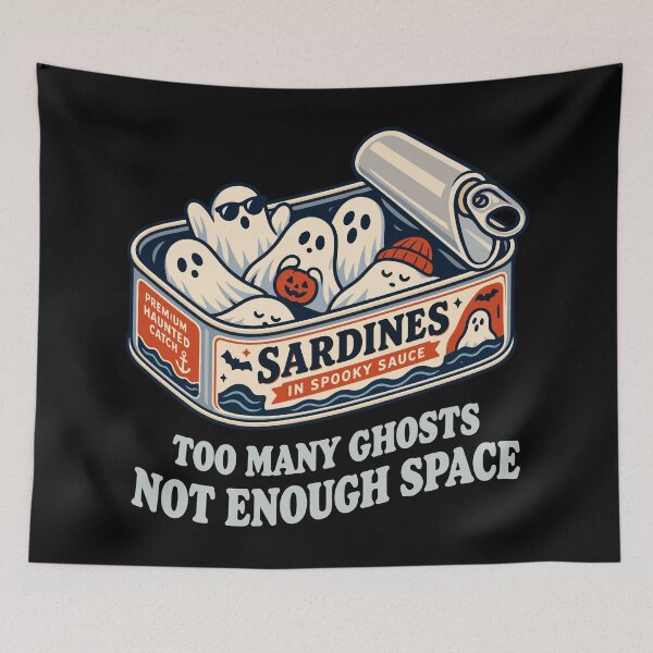 Item preview,  Vintage Halloween Sardine Can – Too Many Ghosts, Not Enough Space  designed and sold by Skryp-art.