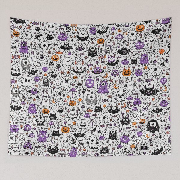 Item preview, Spooky Cute Monster Doodle Pattern designed and sold by i-corp.
