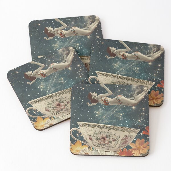Item preview, Surreal space & tea cups collage designed and sold by Artdavesalzburg.
