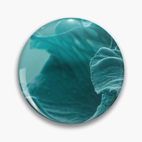 Item preview, Teal Cyan Aqua Underwater Waves Abstract Ruffled Petals Art designed and sold by LYAN-STORE.