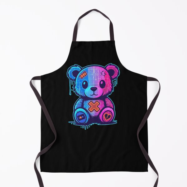 Item preview, Neon Glitch Circuit Board Teddy Bear designed and sold by MarCinu Art.