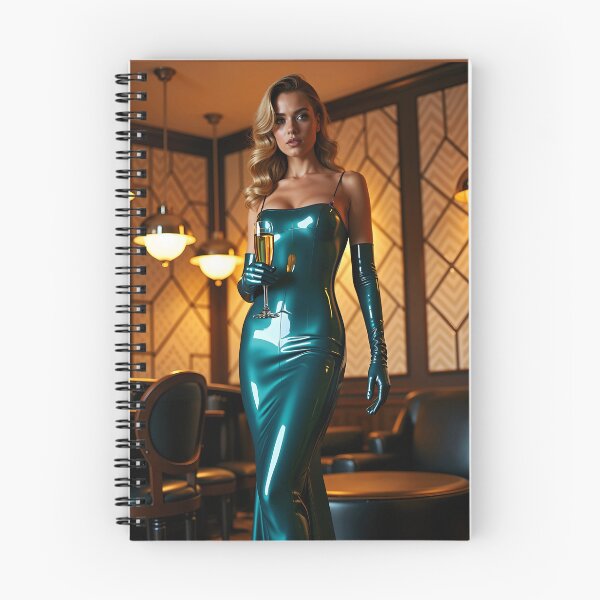Item preview, Teal Latex Dress – Deco Lounge Femme Fatale designed and sold by Magic-Reality.