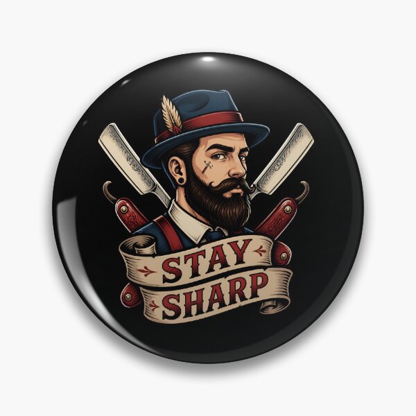 Item preview, Vintage Gentleman Barber Stay Sharp Emblem designed and sold by Barber MD Culture.