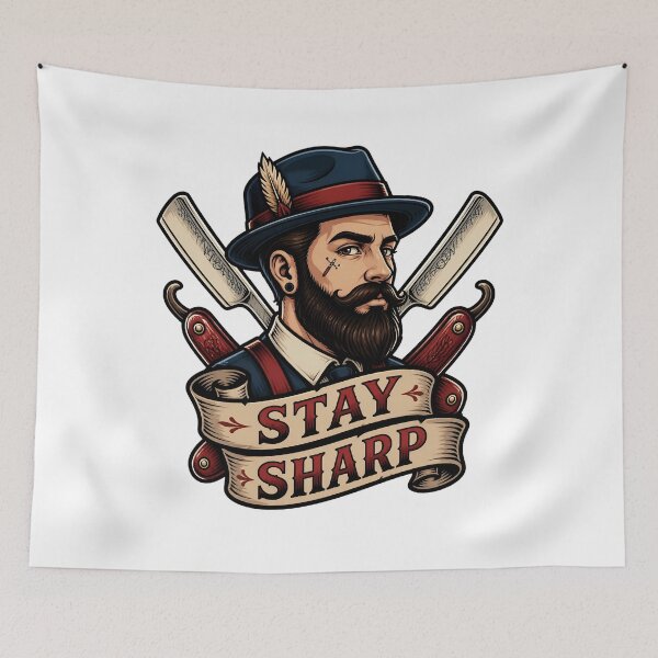 Item preview, Vintage Gentleman Barber Stay Sharp Emblem designed and sold by Barber MD Culture.