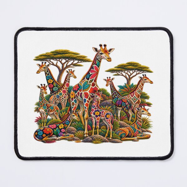 Item preview, Colorful Giraffe Family – African Safari Wildlife Art designed and sold by Awarrie.