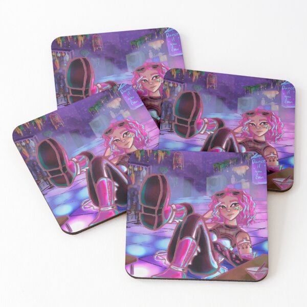 Item preview, Vibrant Cyberpunk Girl on Neon Dancefloor designed and sold by KariBordz.
