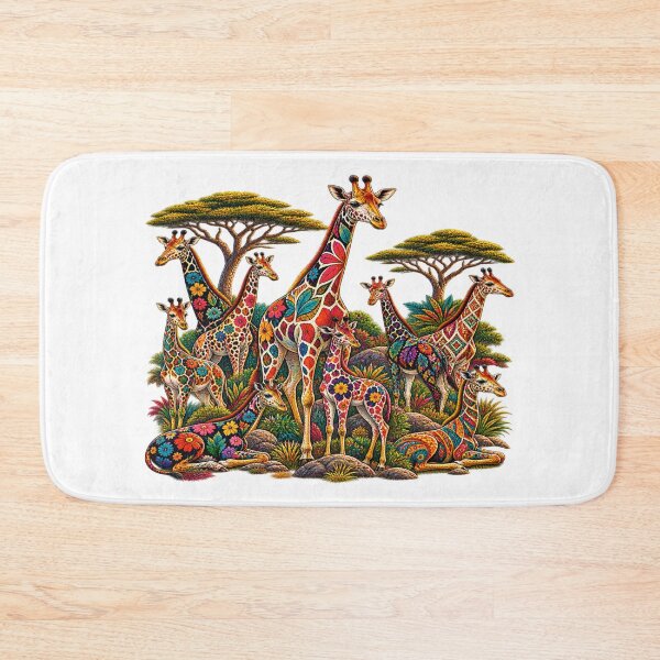 Item preview, Colorful  Giraffe Family – African Safari Wildlife Art designed and sold by Awarrie.