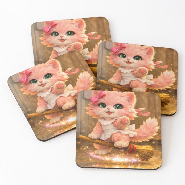 Item preview, Mimi Mew Riding a Broom – Funny Cute Cat Who Thinks She Can Fly designed and sold by Lalala cute.