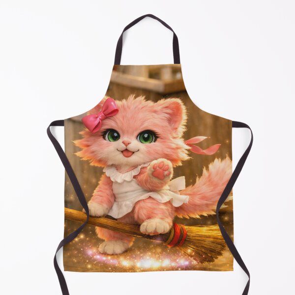 Item preview, Mimi Mew Riding a Broom – Funny Cute Cat Who Thinks She Can Fly designed and sold by Lalala cute.