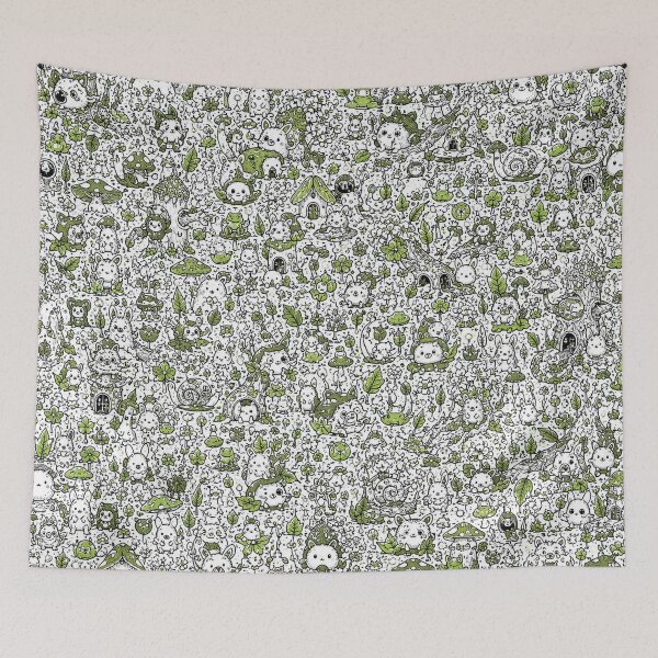 Item preview, Enchanted Forest Monster Doodle Pattern designed and sold by i-corp.