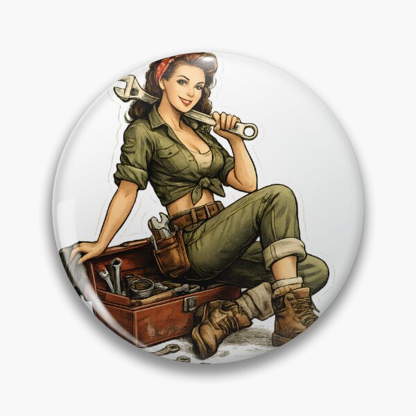 Item preview, Vintage Female Mechanic Garage Workshop designed and sold by CreativeMindsetLab.