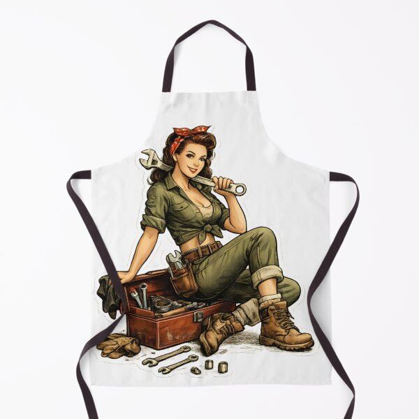 Item preview, Vintage Female Mechanic Garage Workshop designed and sold by CreativeMindsetLab.
