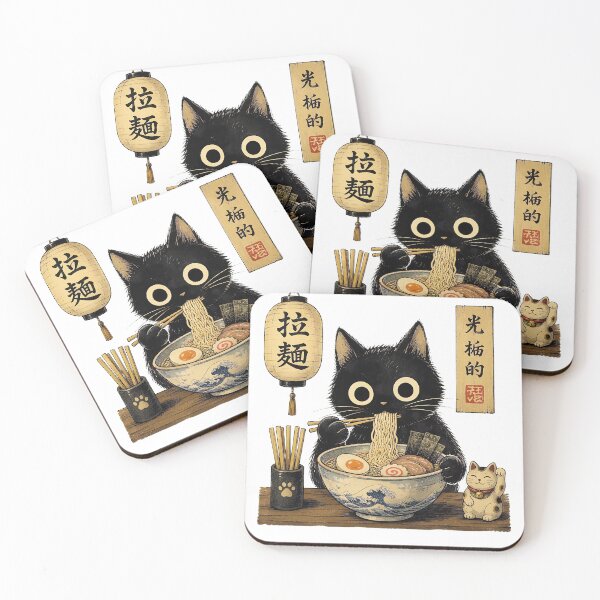 Item preview, Fideos japoneses Kawaii Ramen con forma de gato designed and sold by TypeRiotStudio.