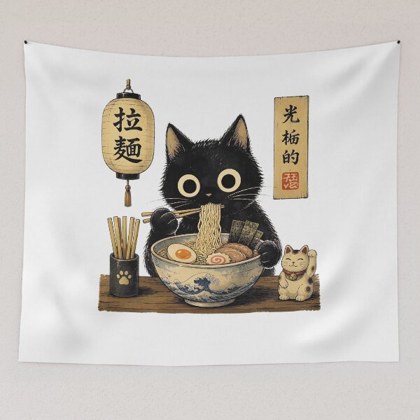Item preview, Fideos japoneses Kawaii Ramen con forma de gato designed and sold by TypeRiotStudio.