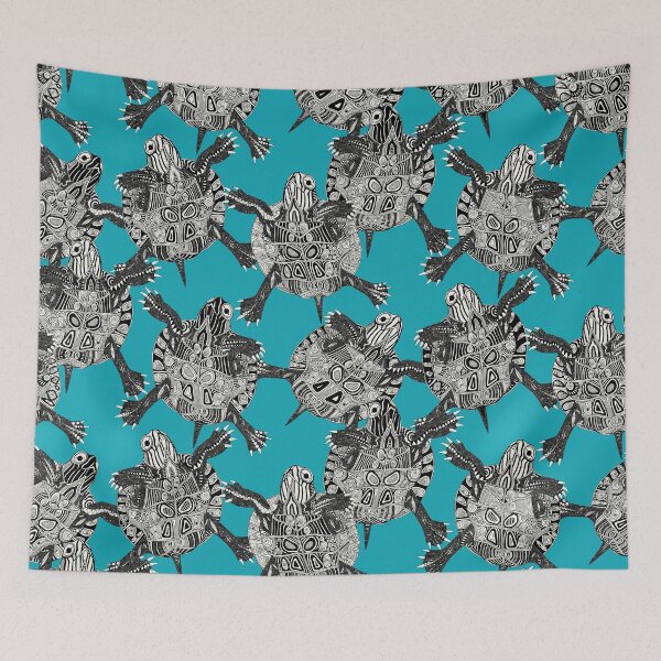 Item preview, turtle party surf blue designed and sold by scrummy.