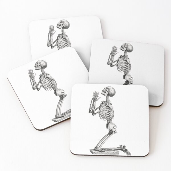 Item preview, Praying Skeleton on White designed and sold by Wry.