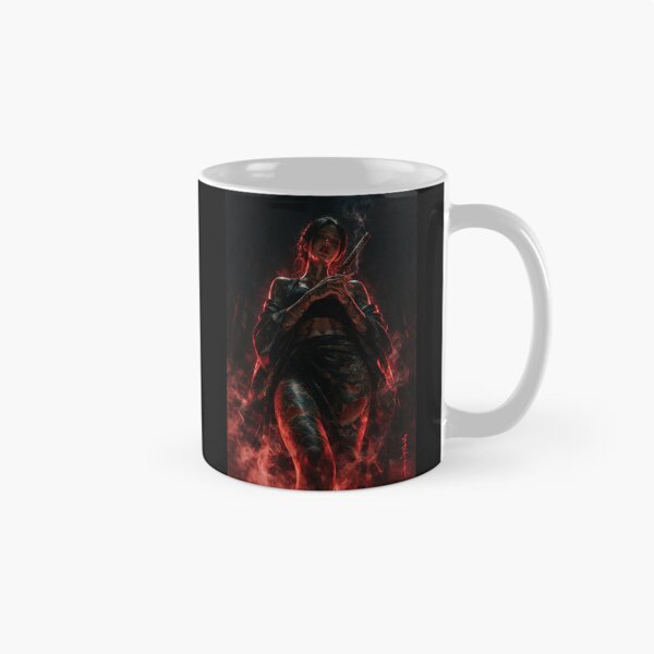 Item preview, Tattooed Woman with Katana in Red Smoke designed and sold by Lineer22.