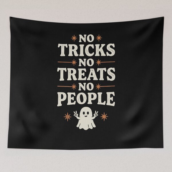 Item preview, No Tricks No Treats No People Halloween Introvert Antisocial Humor designed and sold by w66aboo.