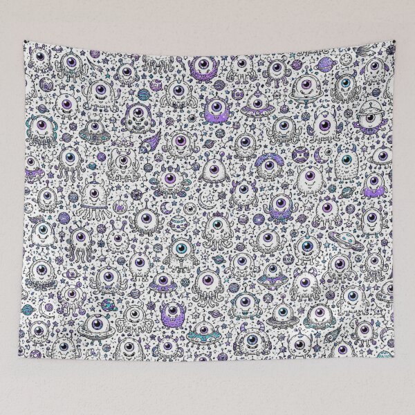 Item preview, Cosmic Cyclops Monster Doodle Pattern designed and sold by i-corp.
