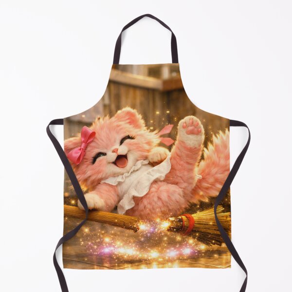 Item preview, Mimi Mew’s Magical Broom Fail – Cute Pink Cat designed and sold by Lalala cute.