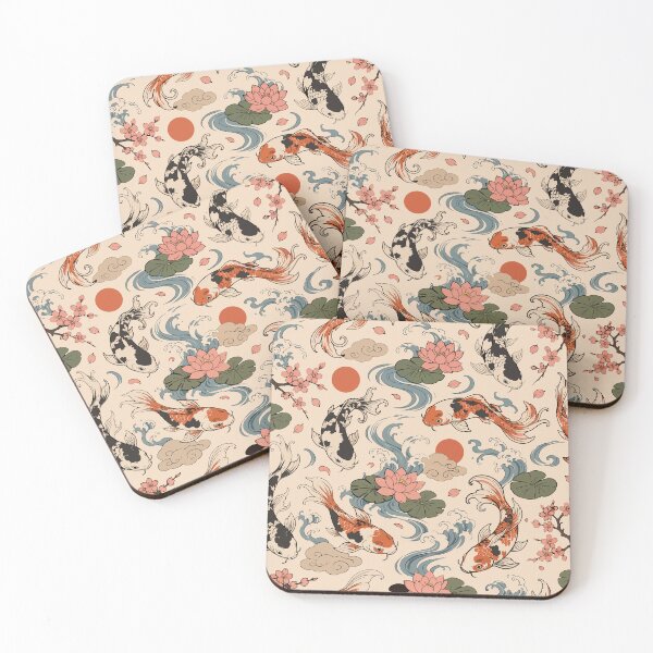 Item preview, Koi Fish Waves & Lotus Floral Pattern designed and sold by BanksyNB.