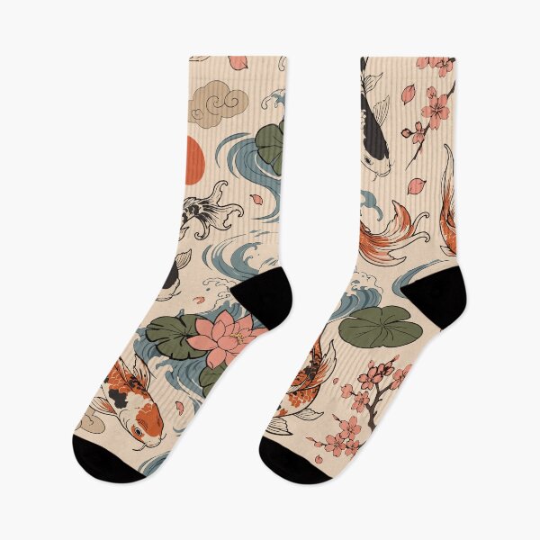 Item preview, Koi Fish Waves & Lotus Floral Pattern designed and sold by BanksyNB.
