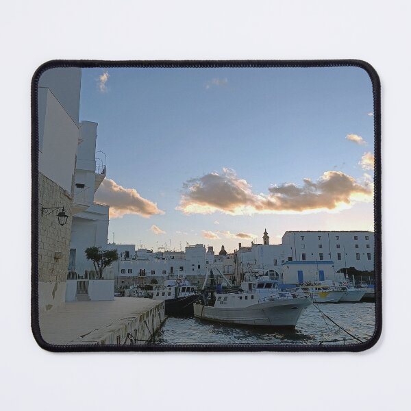 Item preview, Monopoli Fishing Harbor at Sunset - Golden Hour Puglia Italy designed and sold by EpicVistas.