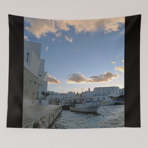 Item preview, Monopoli Fishing Harbor at Sunset - Golden Hour Puglia Italy designed and sold by EpicVistas.