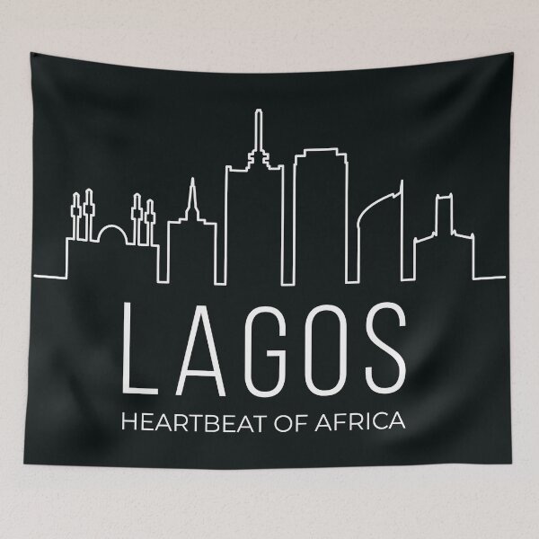 Item preview, Lagos Nigeria Heartbeat Of Africa | Minimalist Skyline designed and sold by MammothArt.