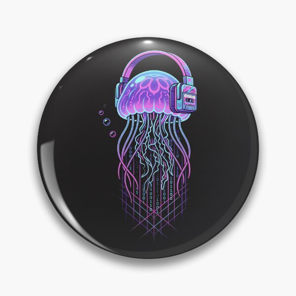 Item preview, Jellyfish Core: Neon 90s Cyberpunk Synthwave Art designed and sold by farinice.