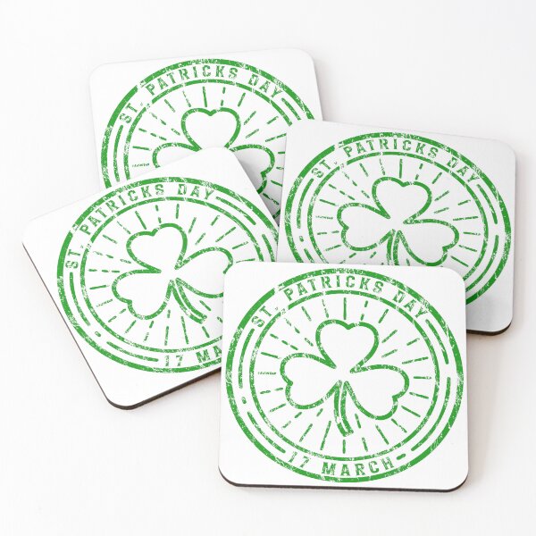 Artikelvorschau, St Patricks Day Shamrock Vintage Green Rubber Stamp entworfen und verkauft von chaaval.