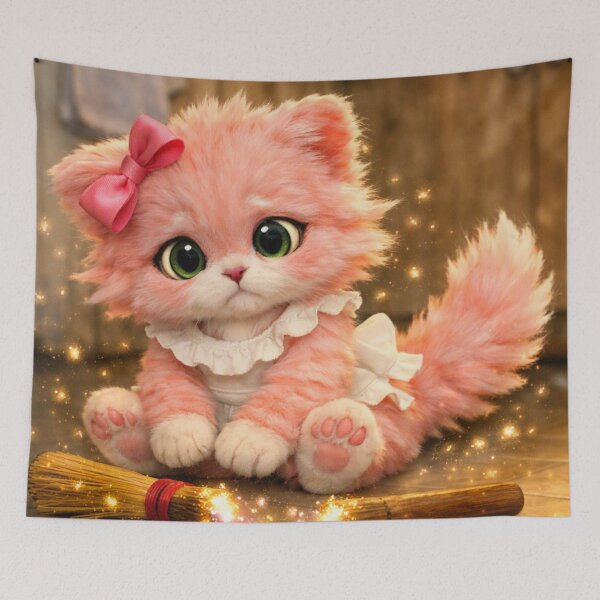 Item preview, Mimi Mew and the Broken Broom – Sad Pink Cat designed and sold by Lalala cute.