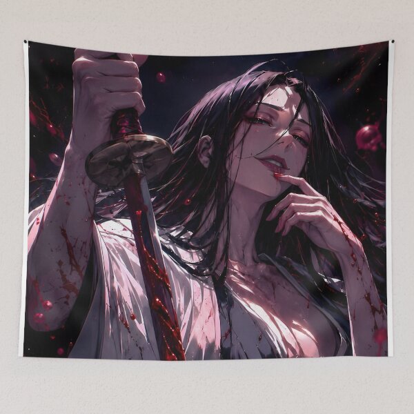 Item preview, Dark Gothic Samurai Woman – Crimson Blade Anime Aesthetic designed and sold by Dyan4.