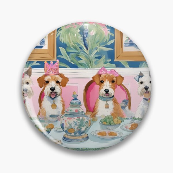 Item preview, Grandmillennial art, Dogs having dinner party designed and sold by SophieClimaArt.