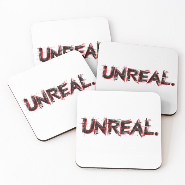 Item preview, UNREAL. – Red Glitch Cyberpunk Typography designed and sold by UnglaublichGut.