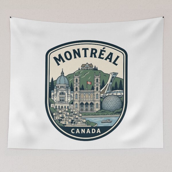 Item preview, Montreal Canada Vintage Travel Badge Skyline designed and sold by k3rstman1.