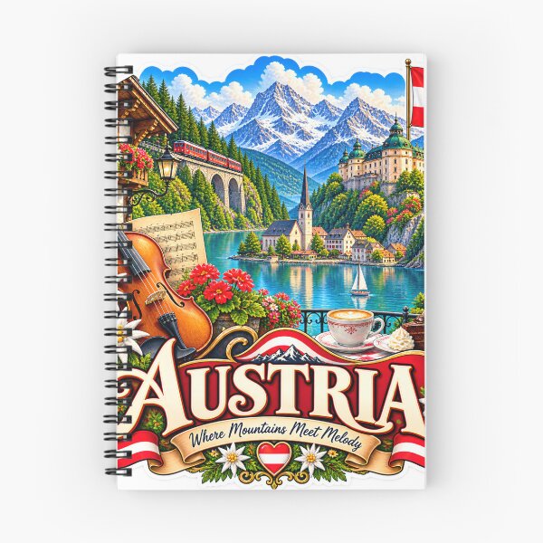 Item preview, Austria Alpine Badge | Hallstatt Lake Violin Edelweiss & Coffee Art designed and sold by alexcorporation.