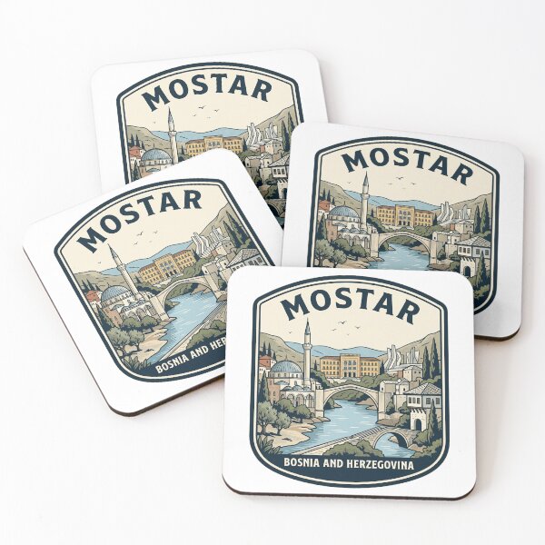 Aperçu de l'œuvre Insigne de voyage vintage de Mostar, Bosnie-Herzégovine créée et vendue par k3rstman1.