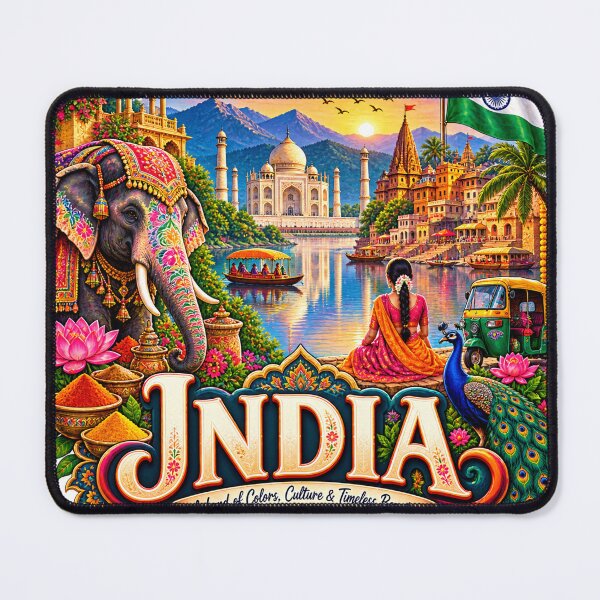 Item preview, India Travel Sticker | Taj Mahal Elephant Lotus Varanasi & Culture Art designed and sold by alexcorporation.