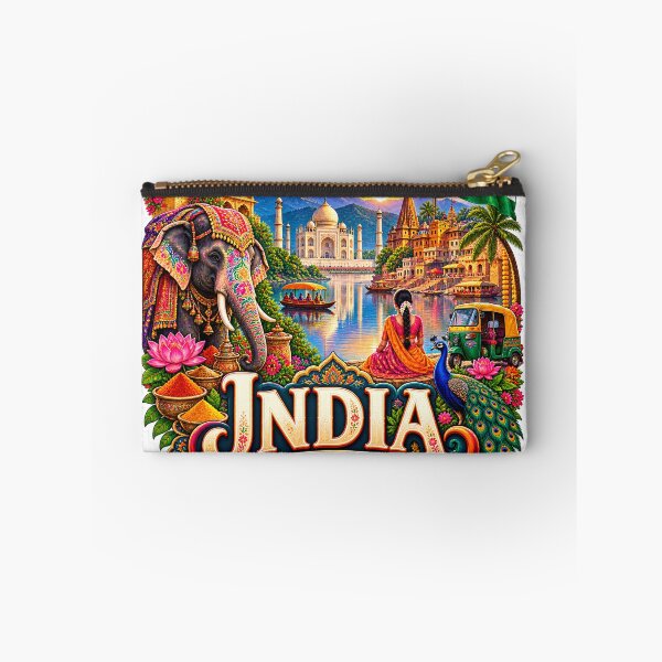 Item preview, India Travel Sticker | Taj Mahal Elephant Lotus Varanasi & Culture Art designed and sold by alexcorporation.