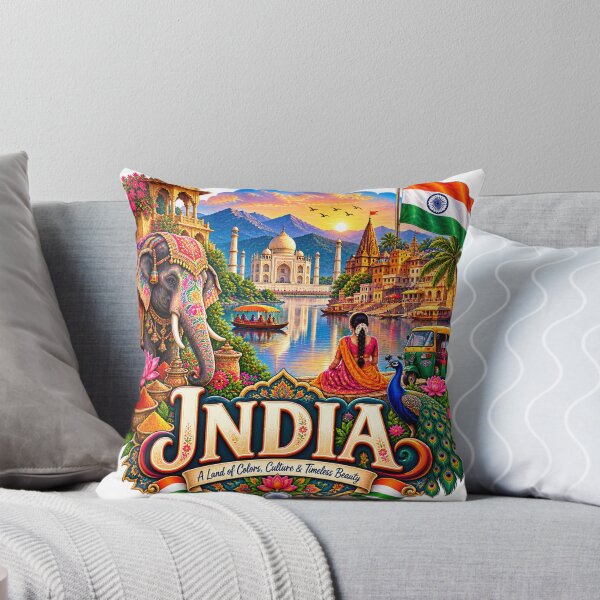 Item preview, India Travel Sticker | Taj Mahal Elephant Lotus Varanasi & Culture Art designed and sold by alexcorporation.