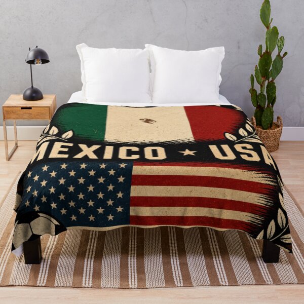 Item preview, Mexico vs USA Retro Football Art Poster designed and sold by Nexus Space.