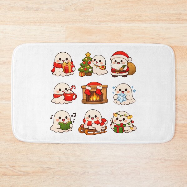 Item preview, Cute Ghost Cozy Christmas Kawaii Sticker Sheet Gift designed and sold by Artycom.