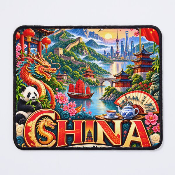 Item preview, China Travel Sticker | Great Wall Red Dragon Panda & Shanghai Sky Art designed and sold by alexcorporation.