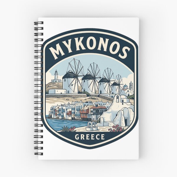 Item preview, Vintage Mykonos Greece Windmills Travel Emblem designed and sold by k3rstman1.