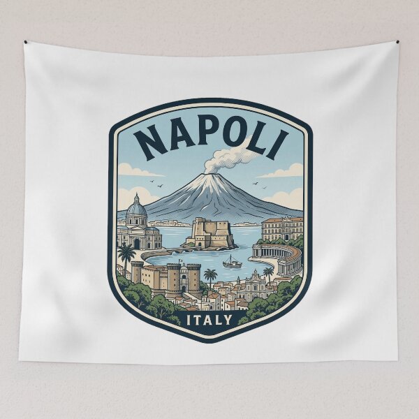 Item preview, Napoli Italy Vintage Travel Emblem Mount Vesuvius designed and sold by k3rstman1.