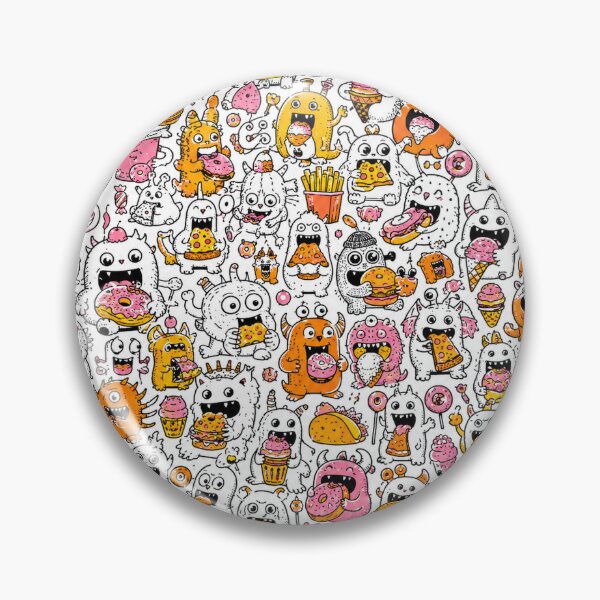 Item preview, Cute Monster Snack Attack Pattern designed and sold by i-corp.